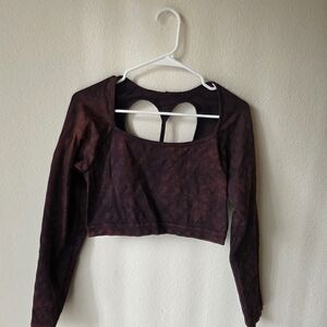 Gymshark Maroon Long Sleeve Crop Top